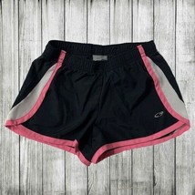 Champion Girl&#39;s Size Small Black Pink Active Wear Shorts Mesh Side Panels - £4.64 GBP