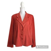 Cato Women&#39;s size 22W Plus Burnt Sienna Rust Orange Faux Suede Unlined Blazer - $14.10