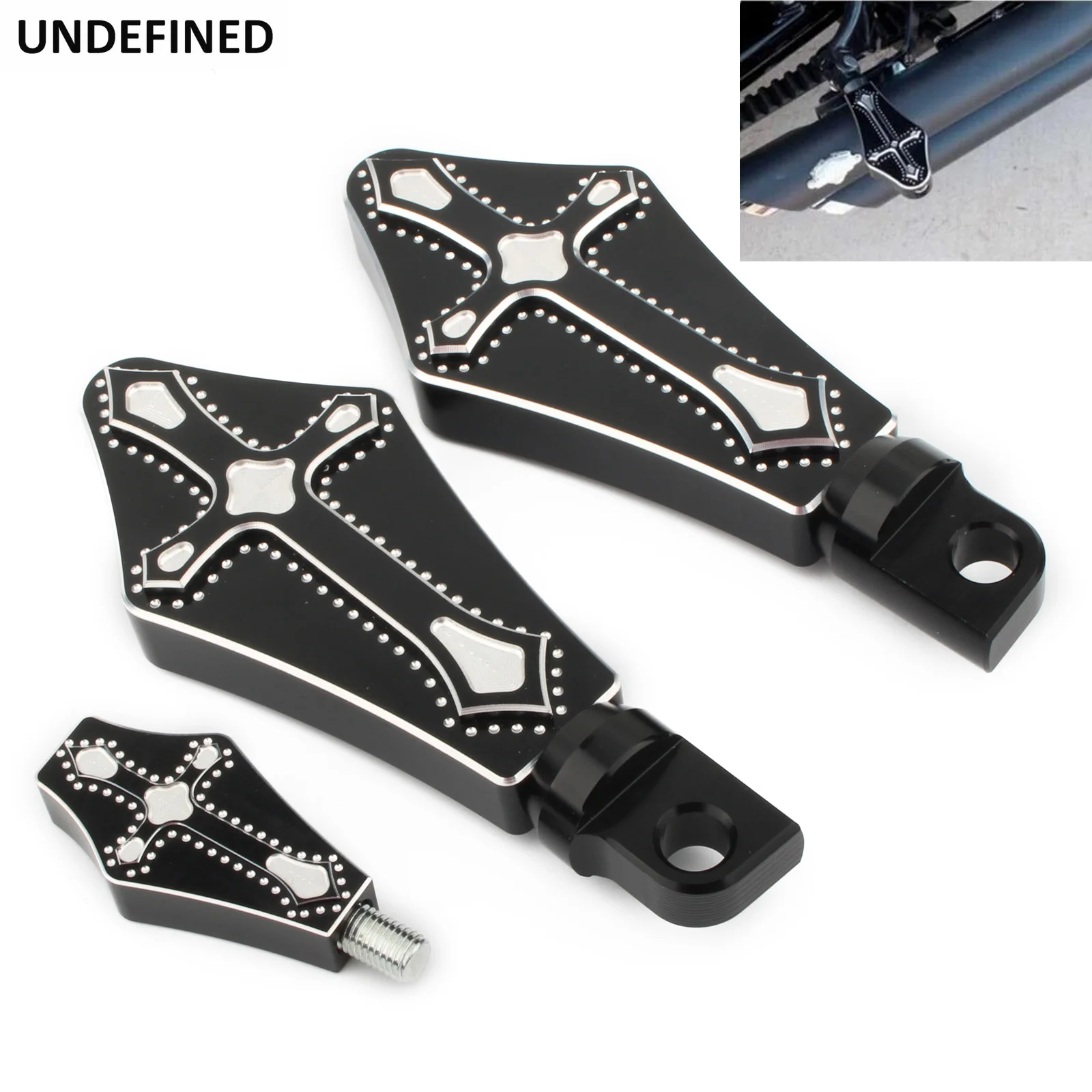 Cross Foot Pegs Footrest Pedal Motorcycle Shift Nail Shifter Pegs For Harley - £11.46 GBP+
