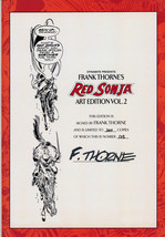 Frank Thorne Art SIGNED Red Sonja Artist Edition 2 125/200 Conan Robert E Howard - £356.10 GBP