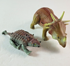 1987 Tyco Toys Dino Riders Styracosaurus &amp; Ankylosaurus Dinosaur Action Figures - £23.21 GBP