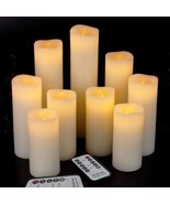 Ivory Real Wax Battery Candles By Antizer With Remote Timer, 9-Count (H ... - £30.46 GBP