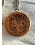 Yellowstone National Park Wooden Circle Key Chain Wolf Hawaii Souvenir T... - $207.14 MXN