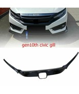 3PCS Front Bumper Cover Sport Grille ABS Glossy Black for honda civic 20... - £42.46 GBP