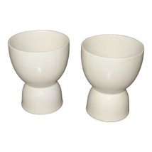 2 White Ceramic Double Egg Cups - £9.47 GBP