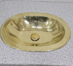 Oval Brass Sink, Handmade Round/Oval Gold Color Hammered Brass Moroccan Sink, Mo - £195.23 GBP