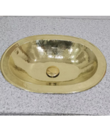 Oval Brass Sink, Handmade Round/Oval Gold Color Hammered Brass Moroccan ... - £192.65 GBP