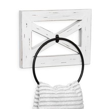 Rustic Hand Towel Ring For Bathroom- Wall Mounted Bathroom Hand Towel Holder - W - £26.58 GBP