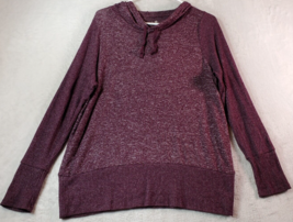 Xersion Hoodie Women Size Medium Purple Knit Rayon Long Raglan Sleeve Dr... - $12.64