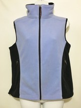 L.L. Bean Small Fleece Vest Light Blue with Black Side Panels - £21.87 GBP