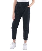 MSRP $49 Vanilla Star Juniors&#39; Cotton Paperbag-Waist Pants Black Size XL - $22.77