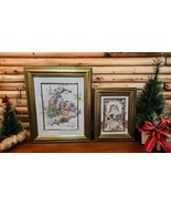 2 Vintage Framed Prints Woodland Wayfarer  Christmas Magic by Peggy Abrams - €49,13 EUR
