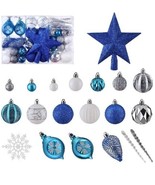 100 Pcs Christmas Ornament Set, Shatterproof Balls &amp; Ornaments Assorted ... - £16.24 GBP