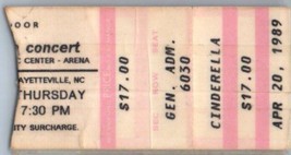 Cenerentola Concerto Ticket Stub Aprile 20 1989 Fayetteville North Carolina - £35.71 GBP