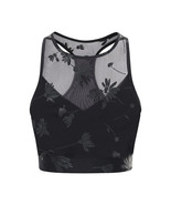 Adam Selman Sport Carbon38 Black Daisy Sheer Top Sports Bra Crop Top NWT... - $65.00