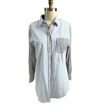 NWT Chico’s No-Iron Mixed Stripe Tunic / Shirt Chico SZ 3, Blue / Black ... - $39.55