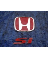 06-11 Honda Civic SI 2 door front bumper emblem set red H OEM decal - $95.72 CAD