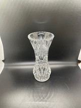 Vintage Cut Crystal Vase Hourglass shape Spiral Star of David - £35.69 GBP
