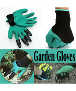  Rubber Garden Gloves with 4 ABS Plastic Fingertip Claws for Gardening ! - £23.76 GBP