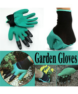  Rubber Garden Gloves with 4 ABS Plastic Fingertip Claws for Gardening ! - $41.14 CAD