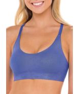 Bra Sz XL No Boundaries Bonded Racerback Lace Bralette Shiny Blue Stretc... - $12.91