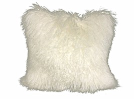 HomeRoots 334382 Creamy Natural Tibetan Lamb Pillow - £128.04 GBP