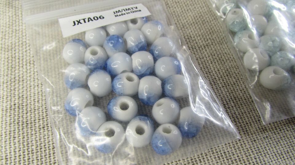 4 Sets Of Ceramic Blue &amp; Turquoise Beads - $29.54