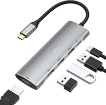 USB C Hub,USB C Hub Multiport Adapter 4K@60Hz 5 in 1 USB C to Hdmi Adapter - £10.69 GBP