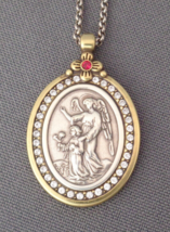 Brighton Pendant Necklace Art &amp; Soul Heavens Angel Protect Two Tone Crys... - $64.99