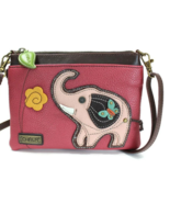 New CHALA Crossbody Elephant Design Purse in Red Pebble Leather, Versatile  - $810.38 MXN
