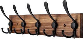 Coat Rack Wall Mount Wooden Hat Rack For Wall Hooks Pine Real Wood Plank... - $31.95