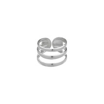 Three Bands 925 Sterling Silver Ear Cuff - £8.85 GBP