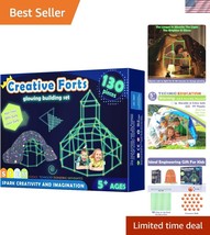 Build and Glow! 130 Piece Glow-In-The-Dark Fort Kit for Family Fun and L... - $61.50