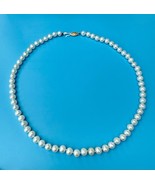 Vintage 14K PJS Clasp White Pearl Necklace ~19” Strand ~5mm Hand-Knotted - $115.25