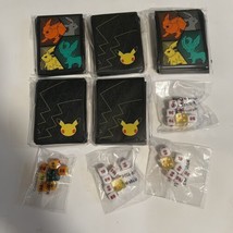 Mixed Lot Of 5 packs of Pokemon Deck Card Sleeve 4 Pack Play Dice&amp; 1 Rule Book - £14.93 GBP
