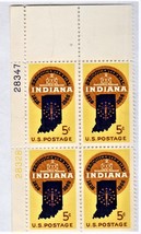 U S Stamp, Indiana Sesquicentennial 1816-1966, Plate Block - £1.72 GBP