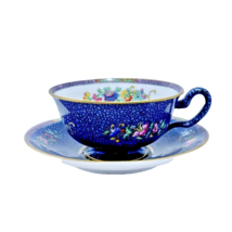 Spode Copeland China Cup and Saucer Blue Chintz Chinoiserie Bird Flowers - $197.95