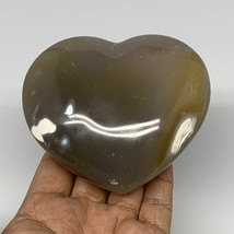 453.5g,3.4&quot;x3.8&quot;x1.6&quot; Agate Heart Polished Healing Crystal, Orca Agate, ... - $38.00