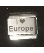 I Heart Love Europe Laser Italian Charm Link 9MM K18 - £9.42 GBP