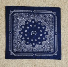 INITIALS CW WESTERN BANDANA HANKY 20&quot;X20&quot; BLUE HANDKERCHIEF SMOKE FREE HOME - £6.29 GBP