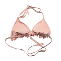 Xhilaration Bikini Top Ruffle Triangle Sparkle Glitter String Ties Pink D/DD - £3.91 GBP