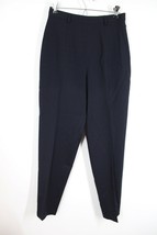 Vtg Jones NY Country 10P Navy Blue Worsted Wool High Rise Slim Leg Pants - £25.75 GBP