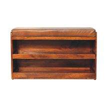 Artisan Furniture Buffalo Hide Pull out Chestnut Shoe Storage Bench - £463.46 GBP