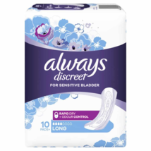 Always Discreet Incontinence Pads 10-pack in the Long - $74.36