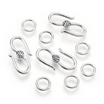 S Hook Clasps Sets Antiqued Silver Bracelet Necklace Jewelry Supplies 6 ... - $3.94