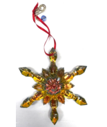 Baccarat Crystal 2013 Yellow/Gold Snowflake Irridescent Christmas Ornament - €216,23 EUR