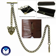 Albert Chain Bronze Pocket Watch Chain for Men Leopard Design Fob T Bar AC25 - £9.83 GBP+