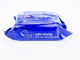 Clean Clear Night Relaxing All In One Facial Cleansing Wipes 25ct Discontinued - £14.60 GBP