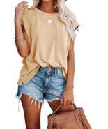 Casual T-Shirt Short Sleeve Summer Tops Loose Tops Crew Neck Basic Small... - £13.11 GBP
