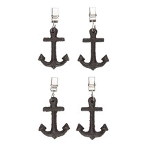 Anchor Tablecloth Weights Cast Iron Set 4 Metal Clips Table Cover Picnic... - $12.86